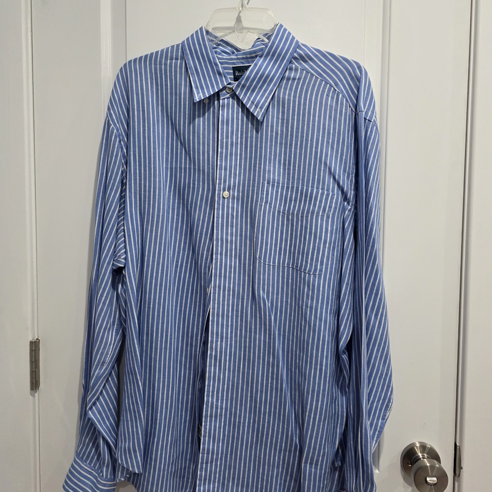 Ralph Lauren Blue and White Striped Shirt